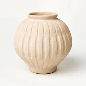Tall Carved Ceramic Vase - Threshold designed with Studio McGee