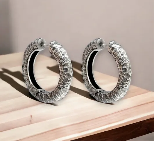 Tat2 Designs - Largo Tube 1.5" Hoops in Vintage Silver