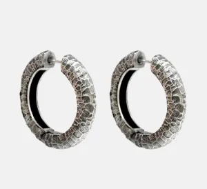 Tat2 Designs - Largo Tube 1.5" Hoops in Vintage Silver