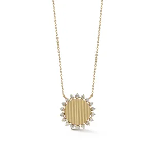 Teddi Paige Fluted Sunburst Necklace