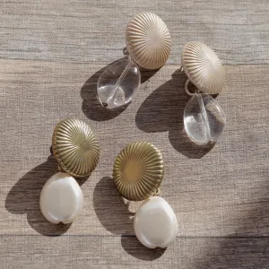 Textured Circle Chunky Drop Earrings