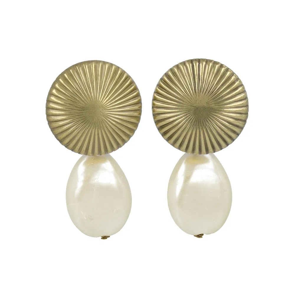 Textured Circle Chunky Drop Earrings