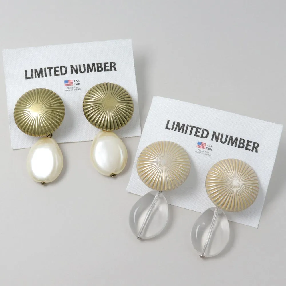 Textured Circle Chunky Drop Earrings