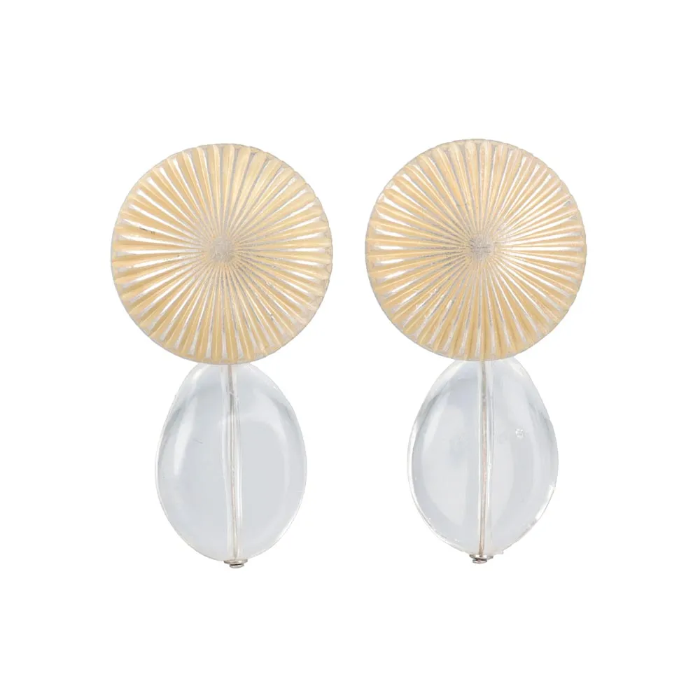 Textured Circle Chunky Drop Earrings