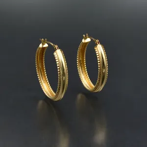 Textured Gold Hoop Earrings