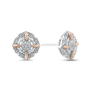 The Angelina Earrings | Lab Diamond Vintage Style Halo Studs