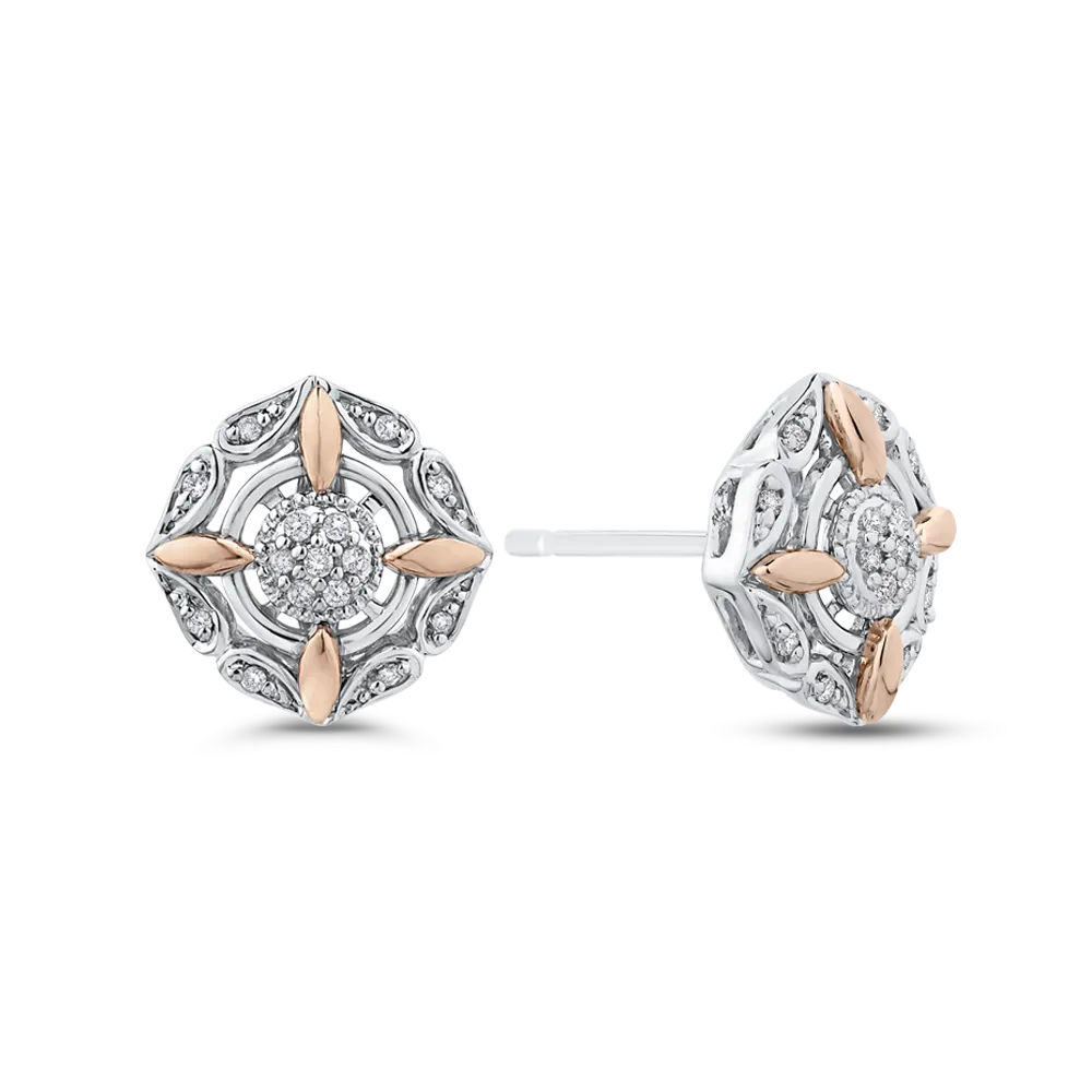 The Angelina Earrings | Lab Diamond Vintage Style Halo Studs