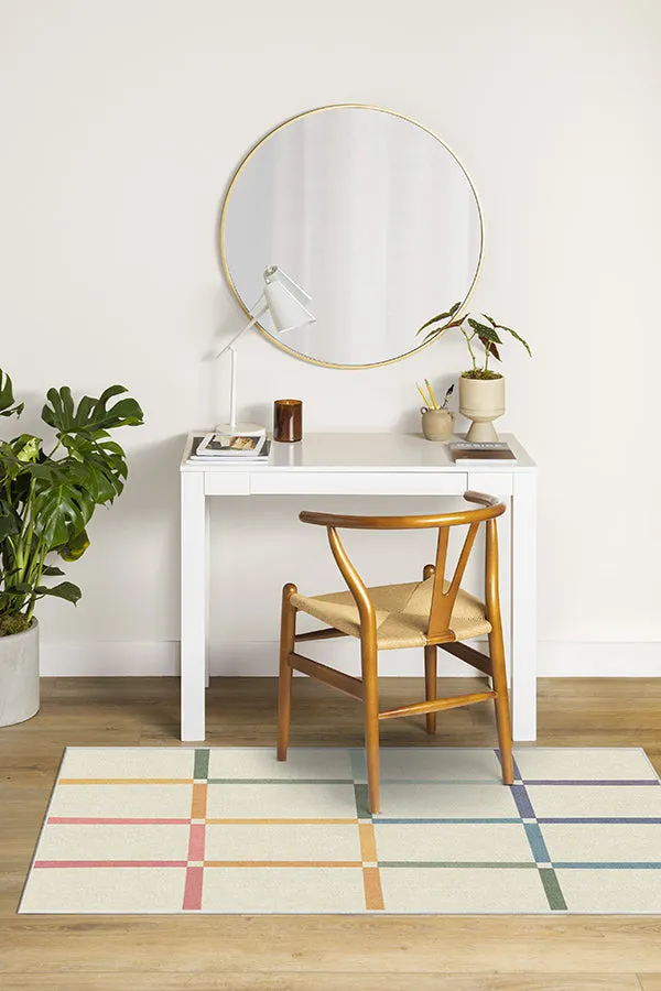 The Home Edit Joanna Ivory Rainbow Tufted Rug
