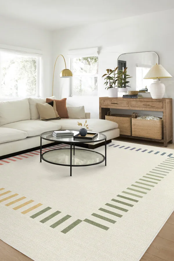 The Home Edit Marlowe Ivory Rainbow Tufted Rug