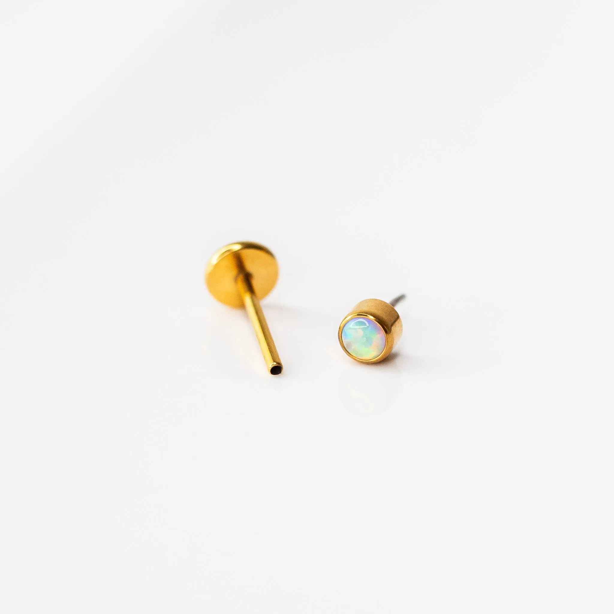 The Night Sky Titanium Flat Back Sleeper Earrings Set with Opals