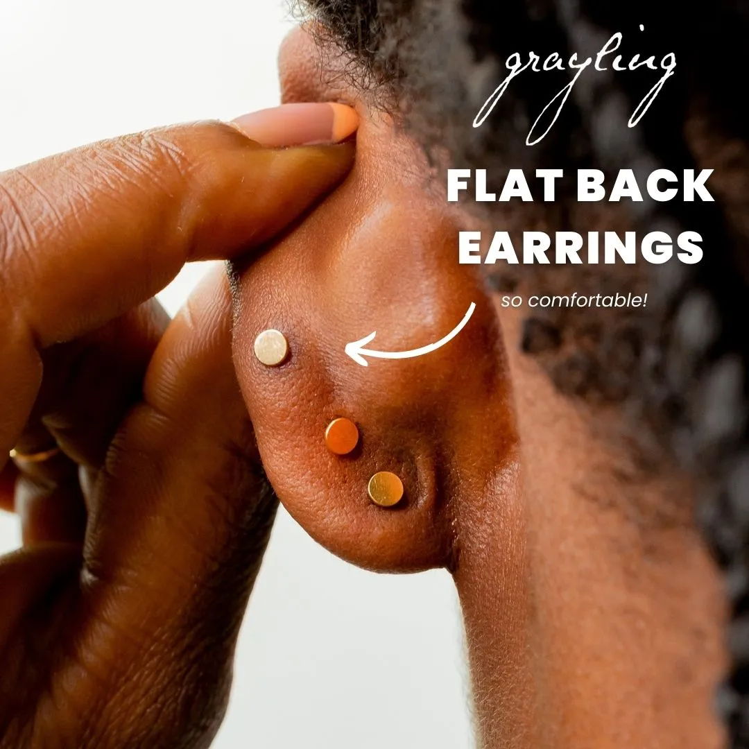 The Night Sky Titanium Flat Back Sleeper Earrings Set with Opals