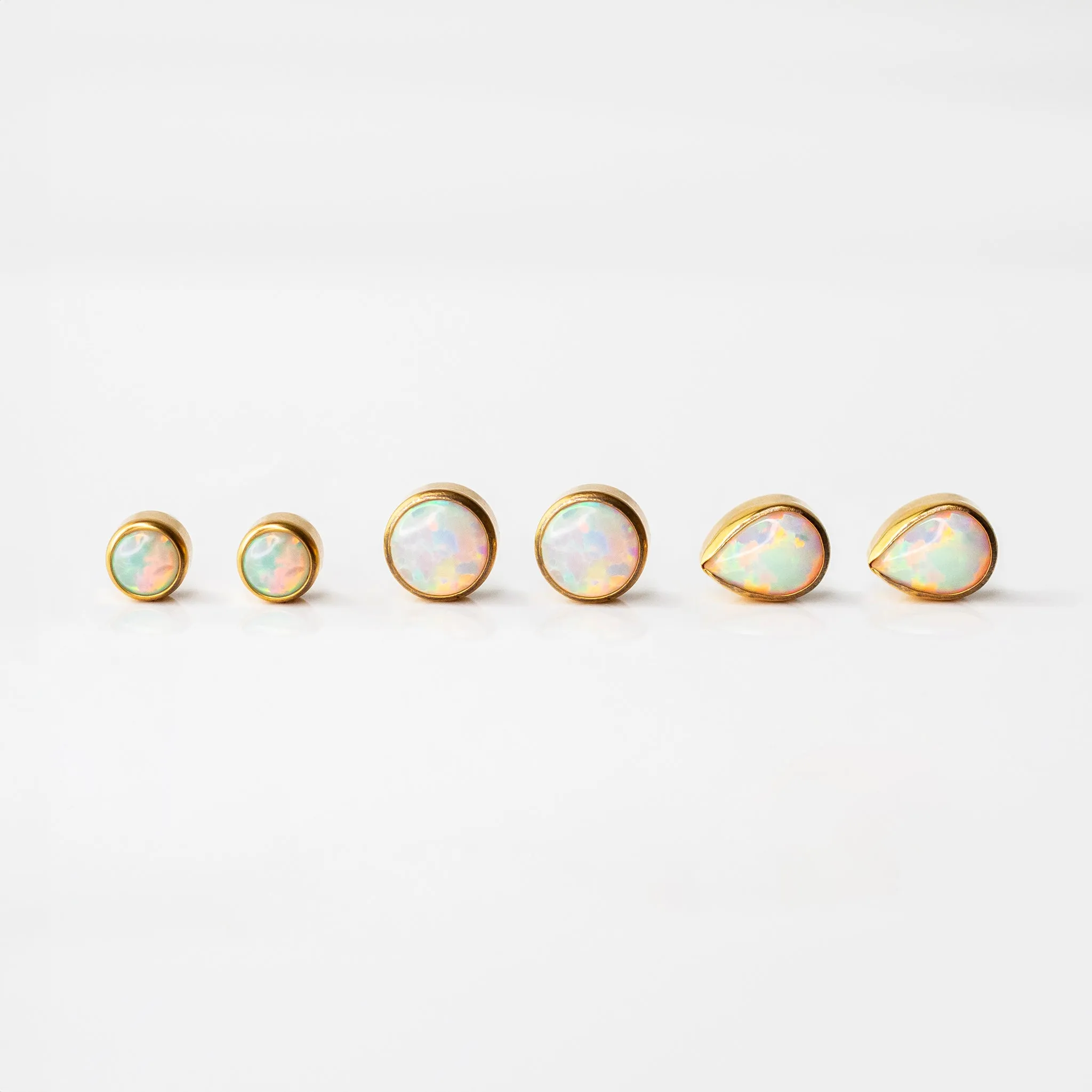 The Night Sky Titanium Flat Back Sleeper Earrings Set with Opals