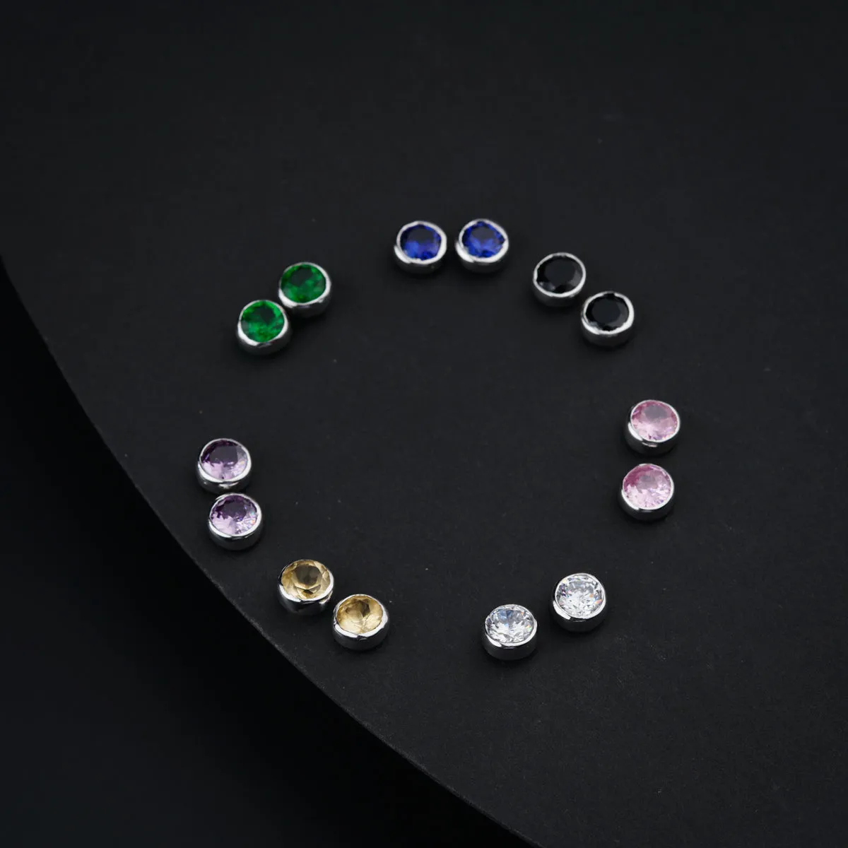 The Rainbow Silver Studs Set