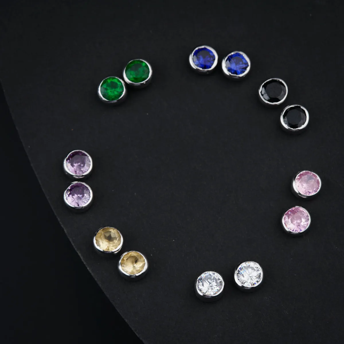 The Rainbow Silver Studs Set