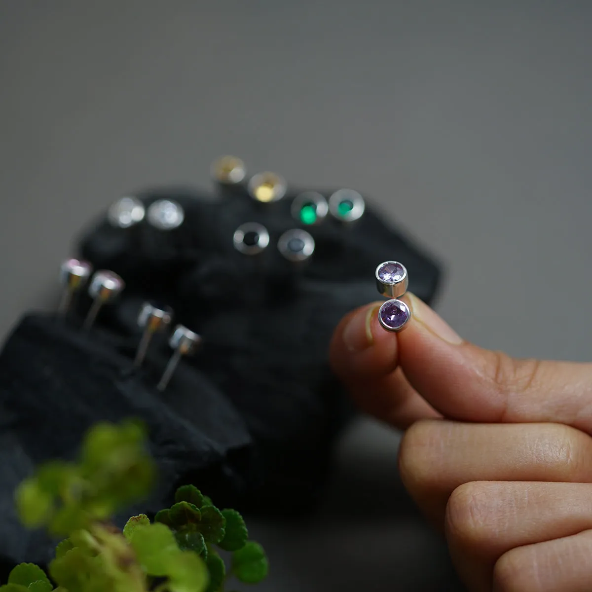 The Rainbow Silver Studs Set