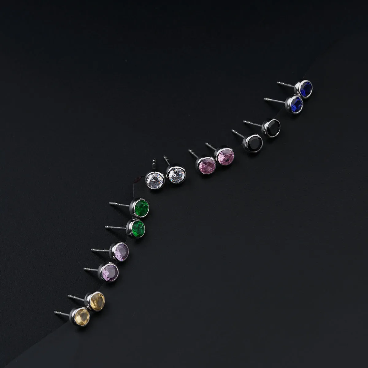 The Rainbow Silver Studs Set