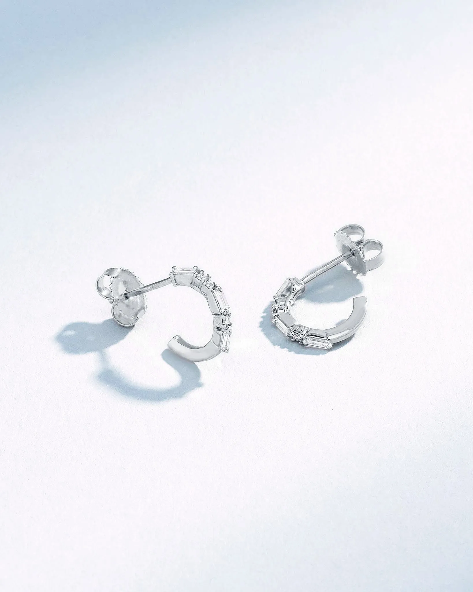 Thin Mix Diamond Mini Hoops