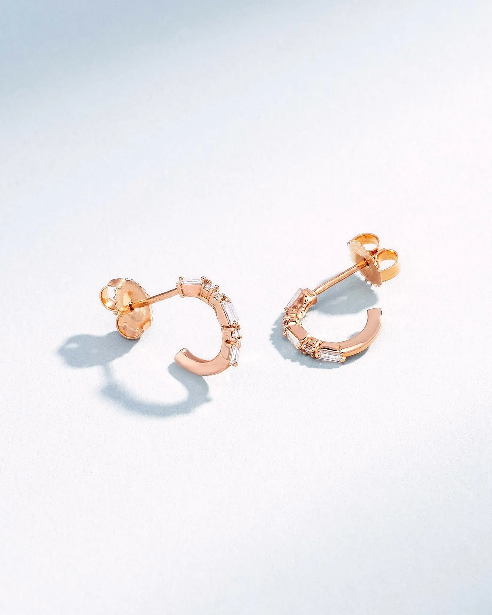 Thin Mix Diamond Mini Hoops