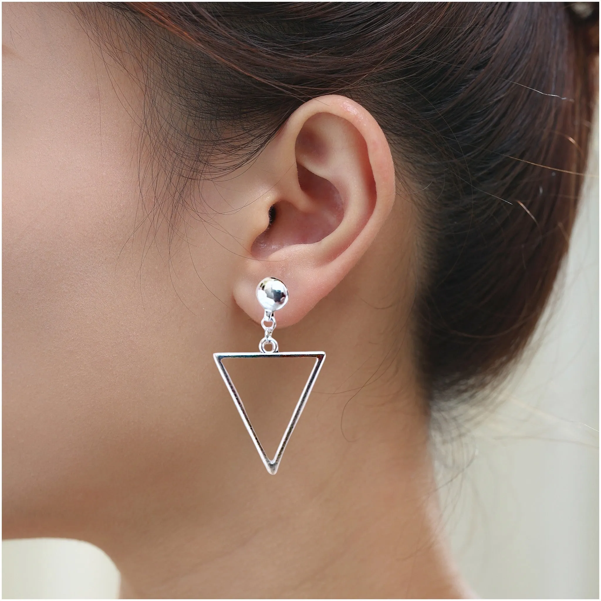 TI-GO Geometric Silver Triangle earrings
