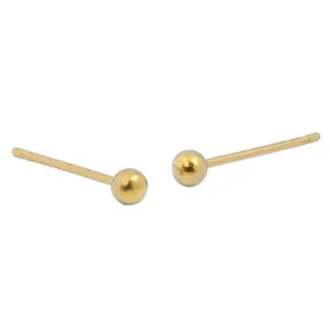 Ti2 Titanium 3mm Round Bead Stud Earrings - Lemon Yellow