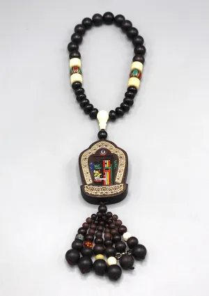 Tibetan Kalachakra Carved Wooden Car Hanging Amulet