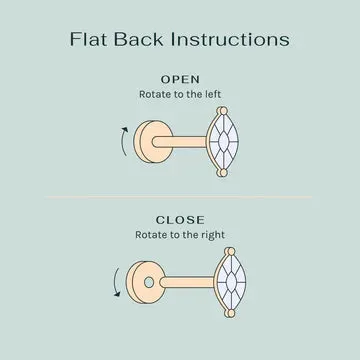 Tiny Bar Round Flat Back Stud Earrings
