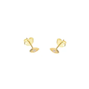 Tiny CZ Evil Eye Stud Earrings