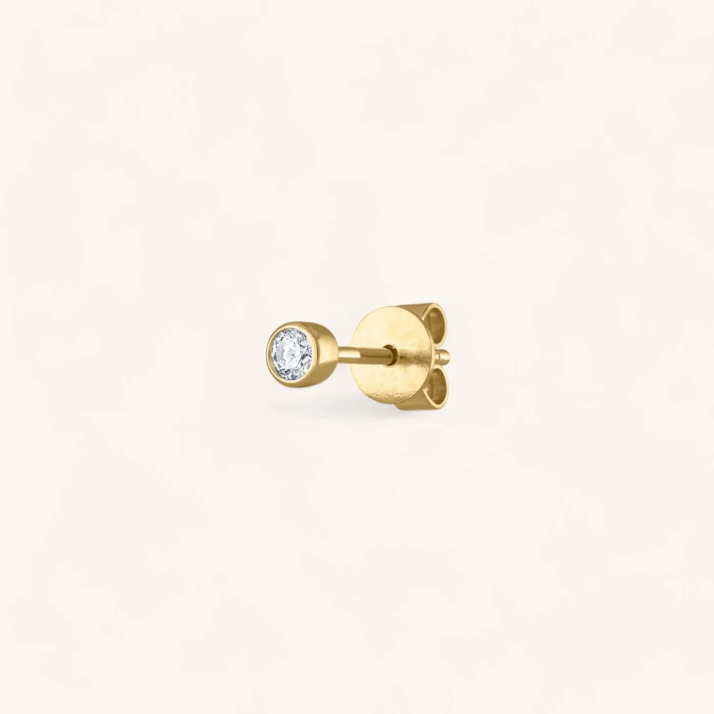 Tiny Diamond Studs in 14k Gold