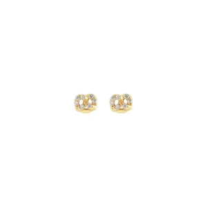 Tiny Pretzel Crystal Stud Earrings