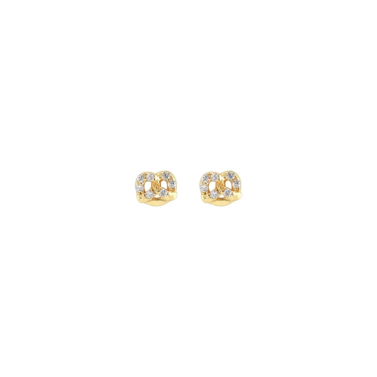 Tiny Pretzel Crystal Stud Earrings