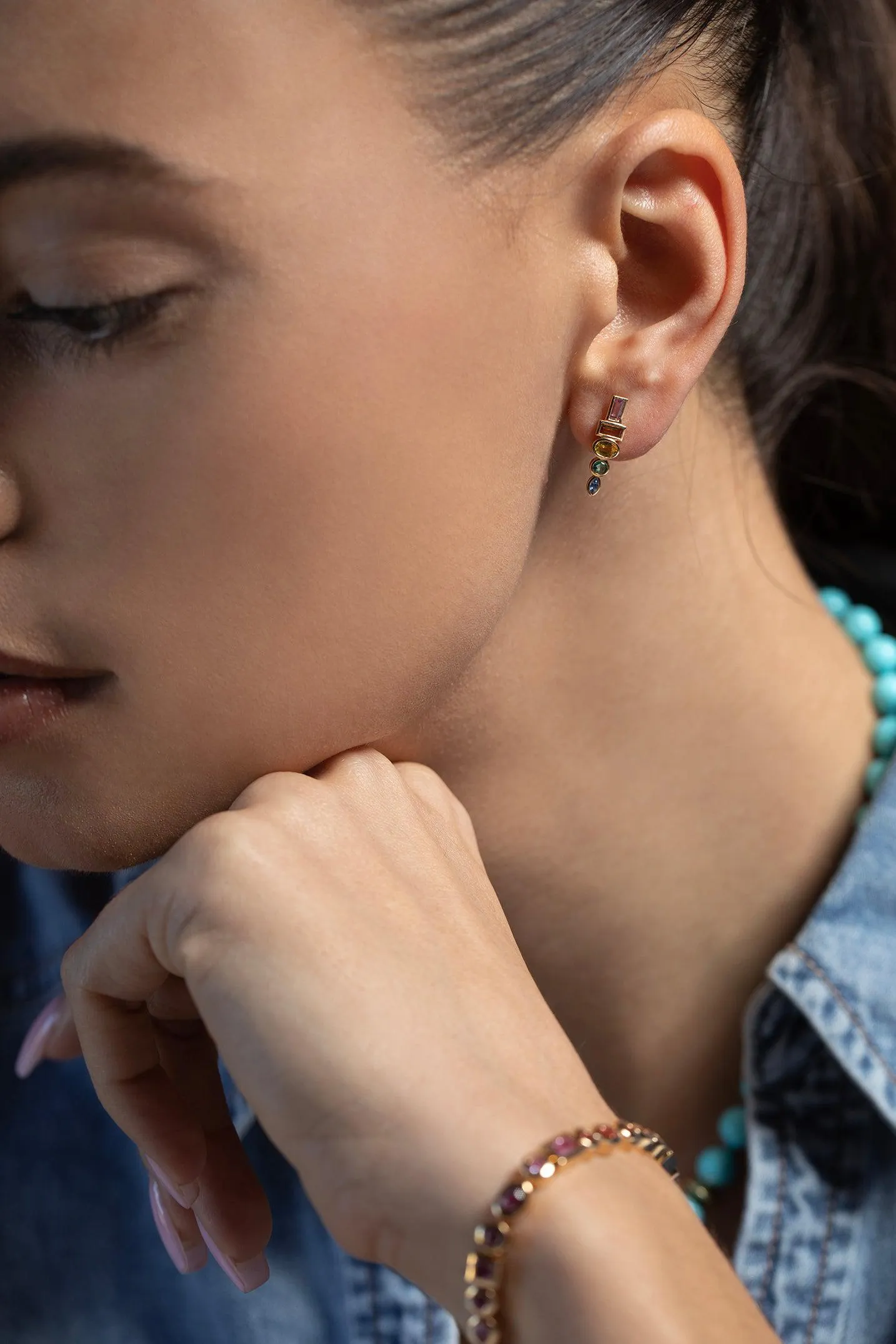 Totem Studs - Rainbow