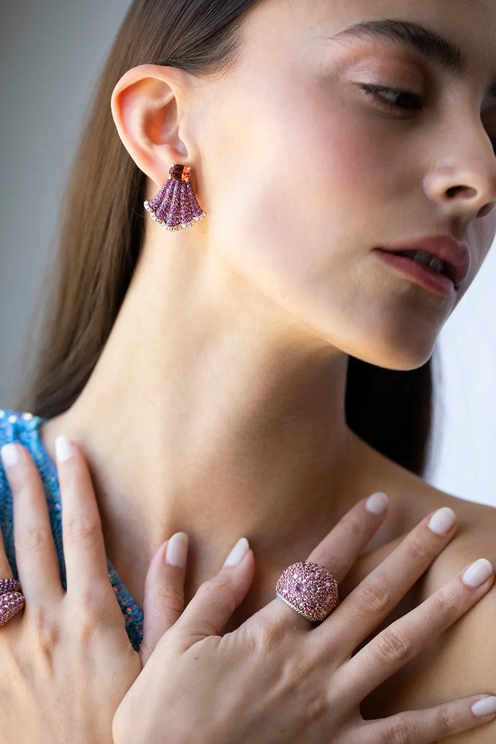 Tourmaline and Sapphire Mix Match Earrings