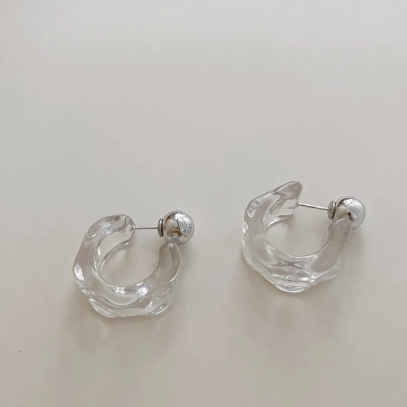 Transparent Acrylic Geometric Hoop Earrings