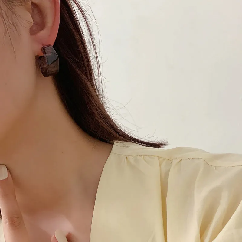 Transparent Acrylic Geometric Hoop Earrings
