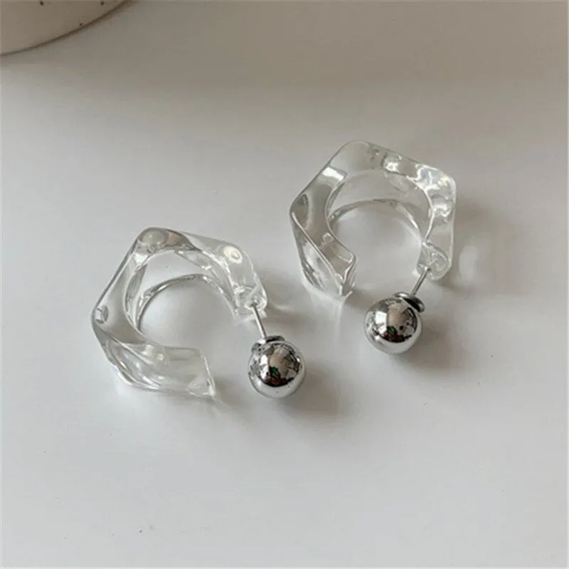 Transparent Acrylic Geometric Hoop Earrings