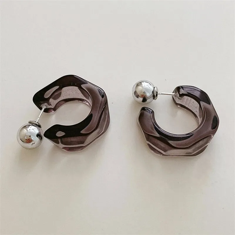 Transparent Acrylic Geometric Hoop Earrings