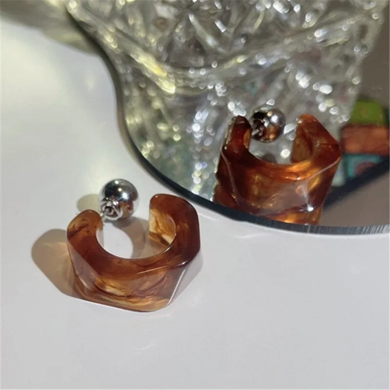 Transparent Acrylic Geometric Hoop Earrings