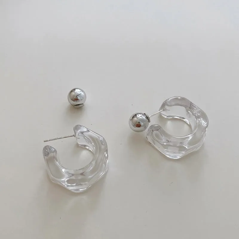 Transparent Acrylic Geometric Hoop Earrings