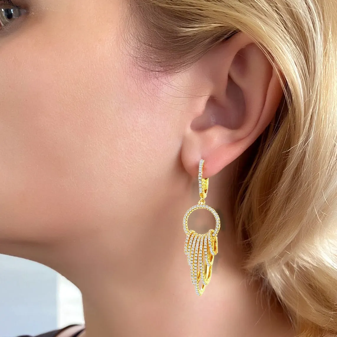 Trifecta Diamond Crystalline Earrings