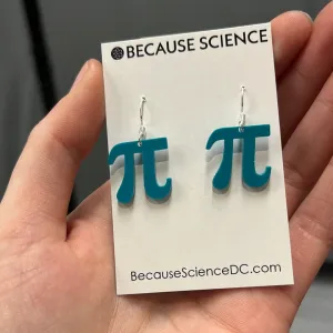 Turquoise Pi Acrylic Dangle Earrings