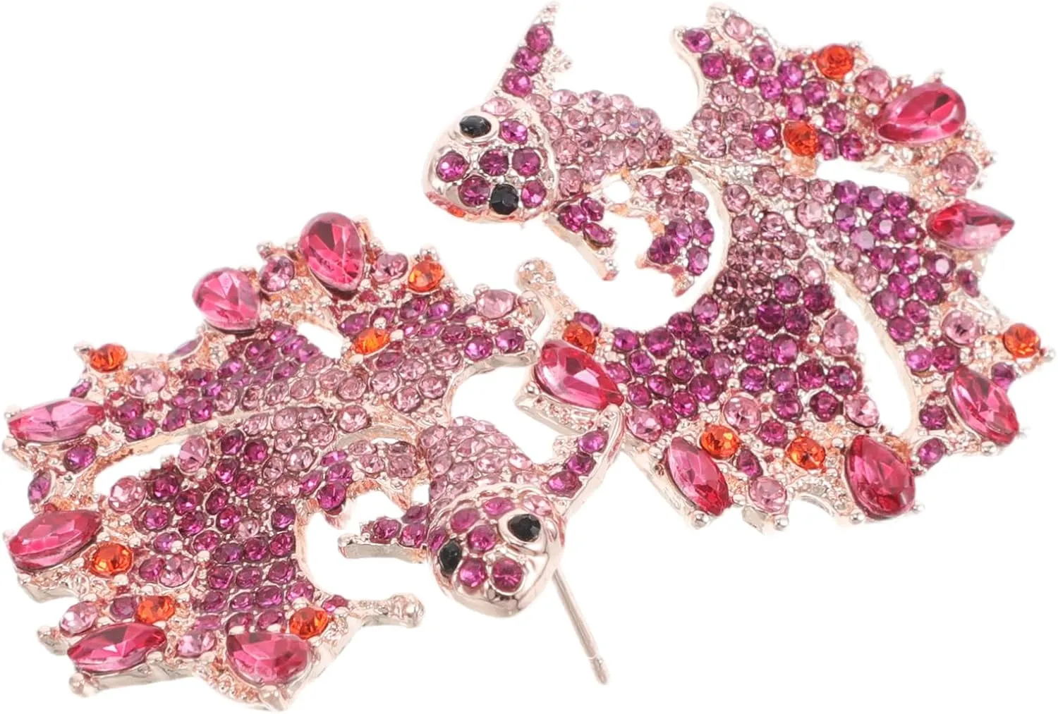 Unique Statement Earrings Rhinestone Dangle Fish Earrings for Women Classic Vintage Style