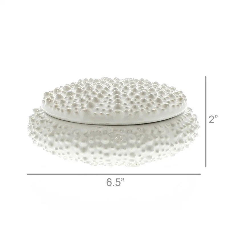 Urchin Ceramic Box White-Sm