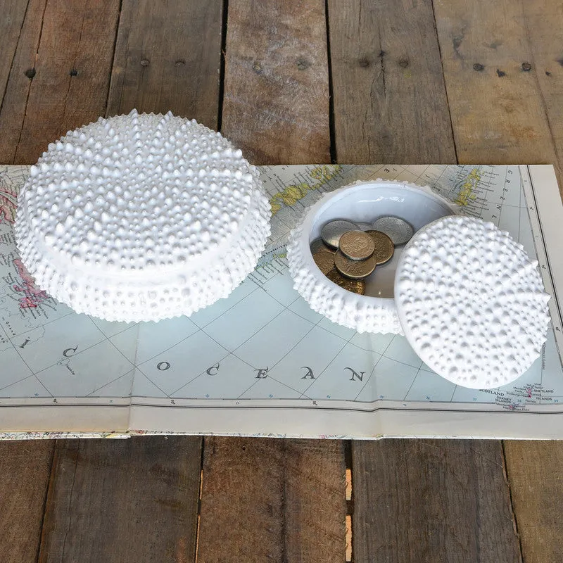Urchin Ceramic Box White-Sm