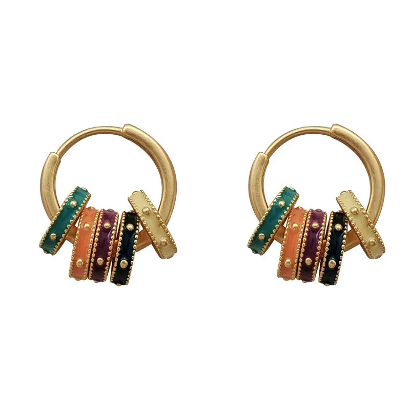 VAIGE Colorful Geometric Hoop Earrings