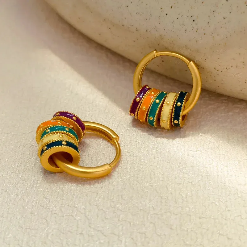 VAIGE Colorful Geometric Hoop Earrings
