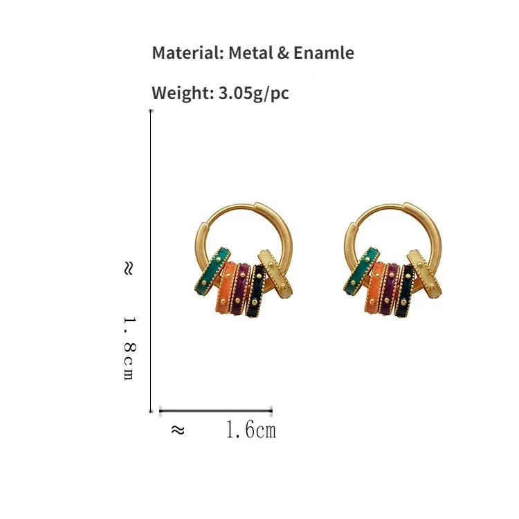 VAIGE Colorful Geometric Hoop Earrings