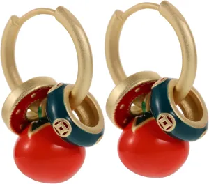 VALICLUD Gold Plated Persimmon Hoop Earrings Fashionable Retro Design for Women Minimalist Earring