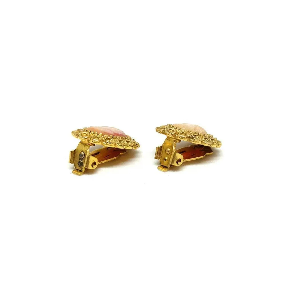 Vintage 1960's Cameo Clip Earrings