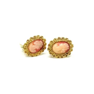 Vintage 1960's Cameo Clip Earrings