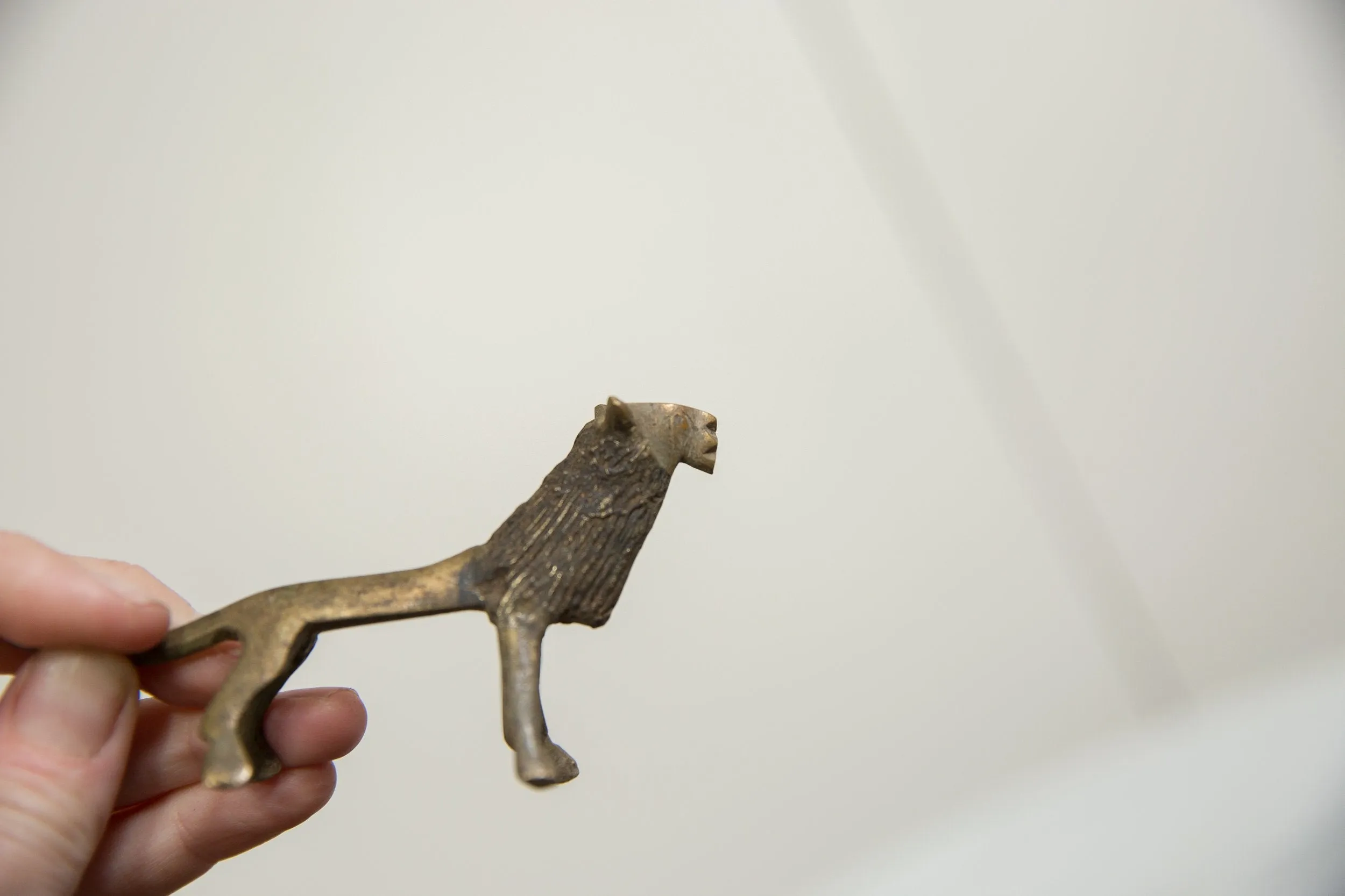 Vintage African Bronze Black-Maned Lion